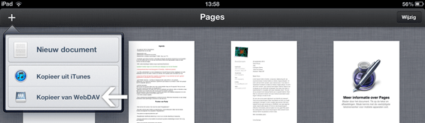 WebDAV met Pages