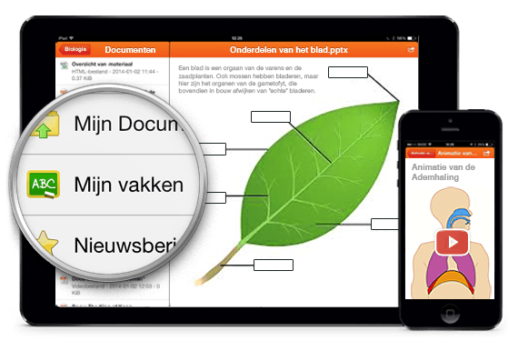 Mobiel toestel met oefening natuurkunde