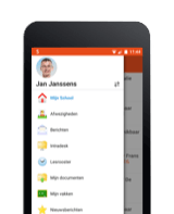 Phone with Smartschool menu