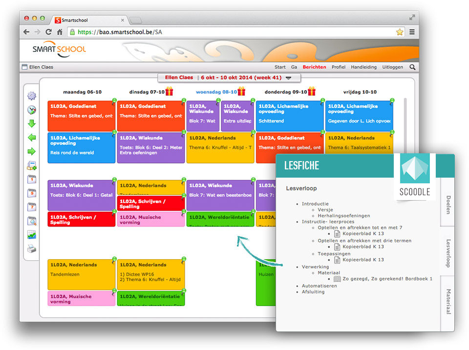 Scoodle lesfiche in schoolagenda