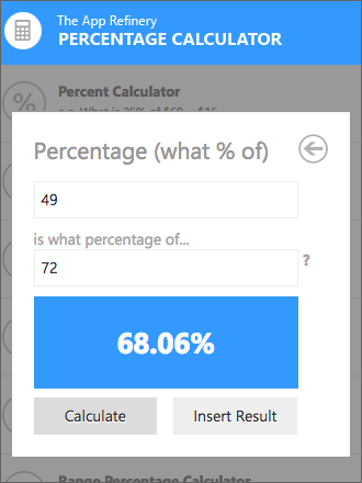 Percentage calculator