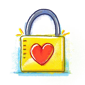 Lock with heart illustration