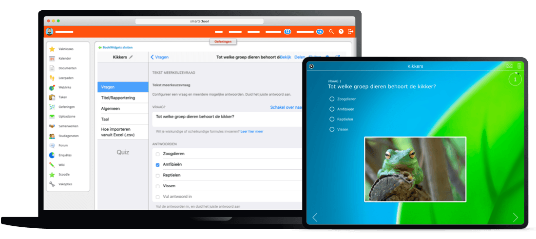 Oefeningen van BookWidgets in Smartschool